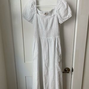 White mid length dress from Loft